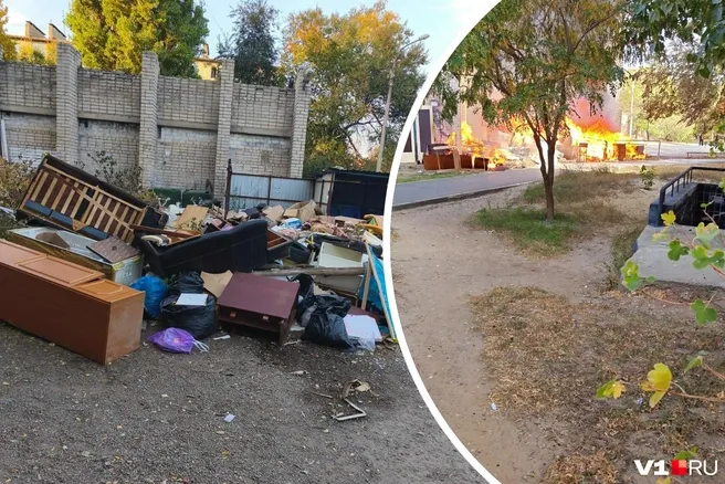 В Волгограде загорелась свалка у здания районной прокуратуры